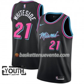 Maillot Basket Miami Heat Hassan Whiteside 21 2018-19 Nike City Edition Noir Swingman - Enfant